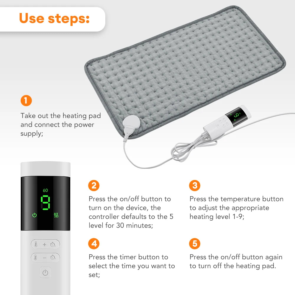 Menstrual Cramps Waist Back Pain Relief Winter Heater 60*30CM Electric Heating Pad Heating Blanket with thermostat Hot Pad for - Problems Solved