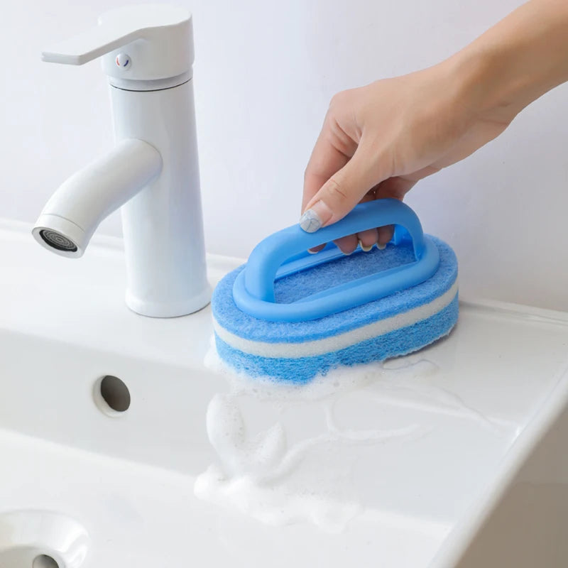 3PCS Cleaning Brush With Handle Sponge Wiping Kitchen Cleaning - Problems Solved