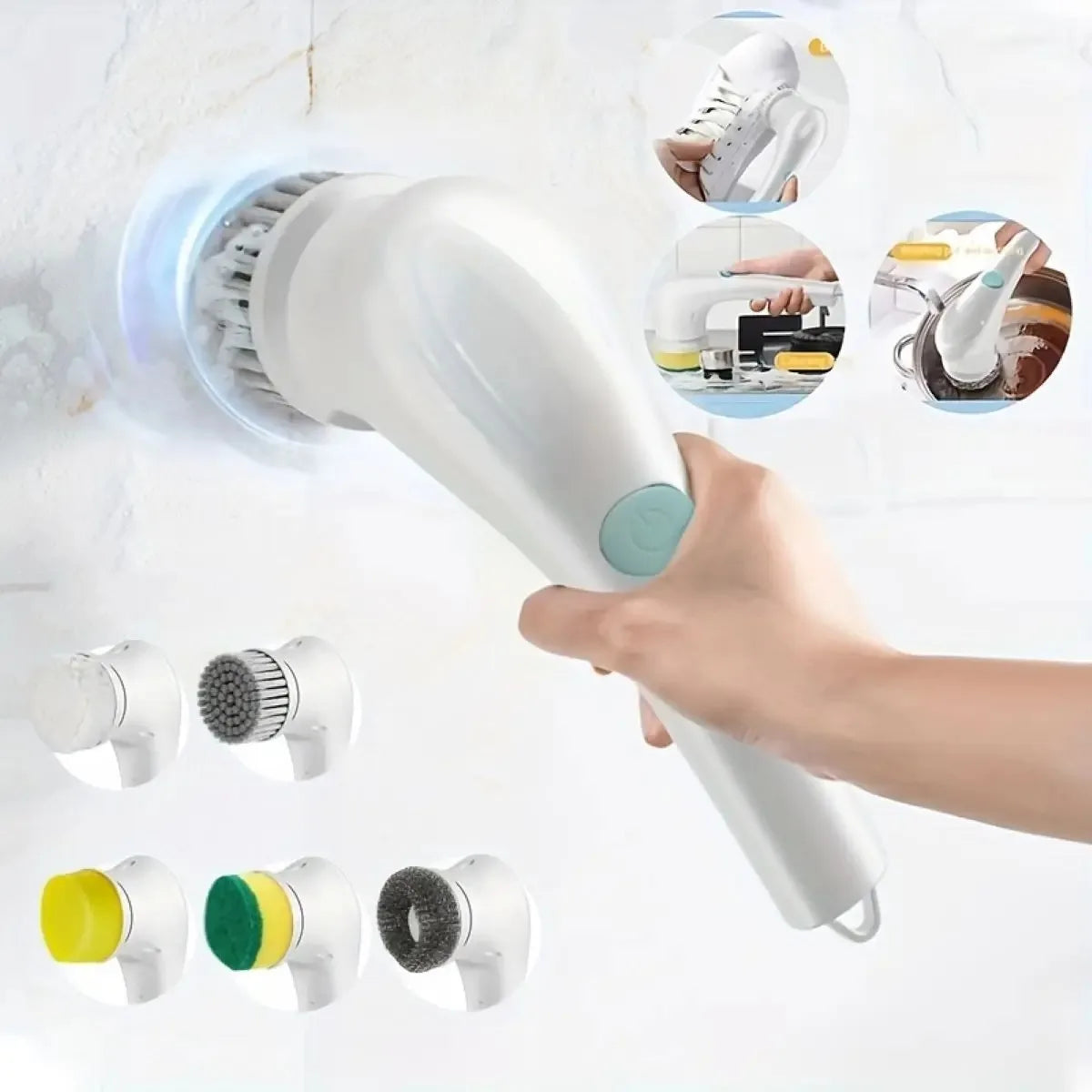 Household Cleaning Brush Multifunction USB 5 in 1 Bathroom - Problems Solved