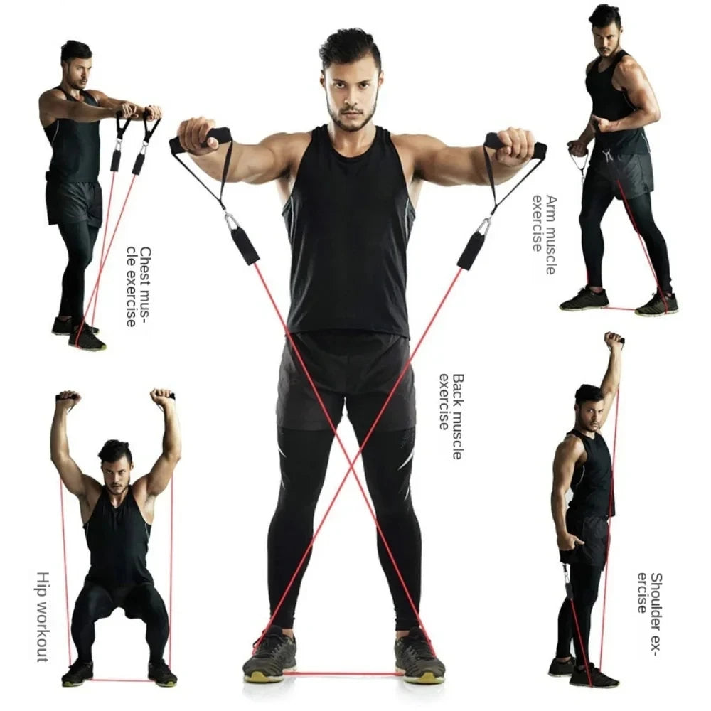 11pcs Fitness Resistance Bands Set Workout Exercise Tube Bands with Door Anchor Ankle Straps Cushioned Handles Carry Bags - Problems Solved