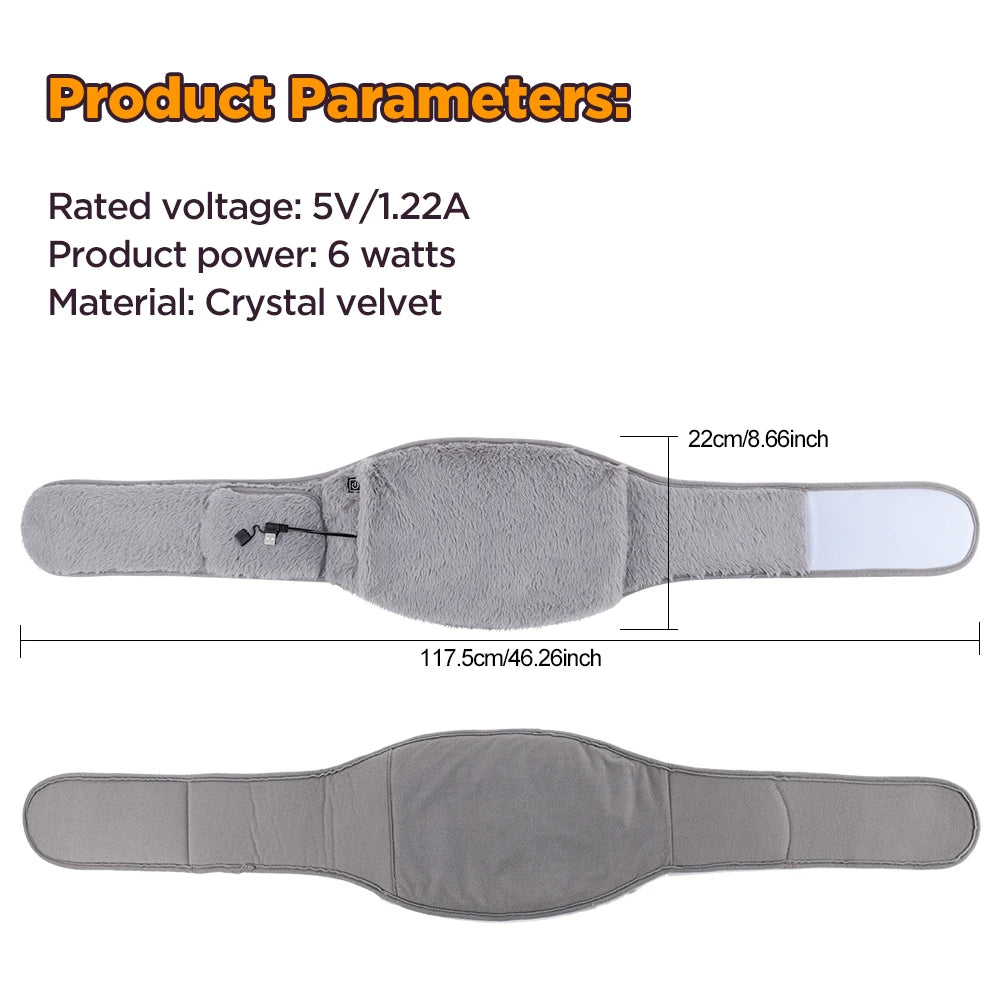Electric Heating Abdomen Belt with Hand Warmer 3 Temp Levels Waist Warming Pad for Menstrual Relief Winter Health Care for Women - Problems Solved