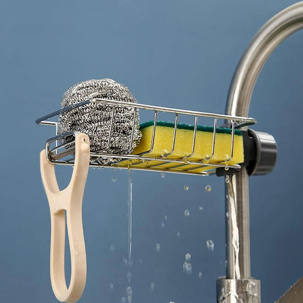 Kitchen Sink Drain Rack Sponge Storage Flexible Faucet Holder Soap Drainer Towel Rack Shelf Organizer Kitchen Accessories - Problems Solved