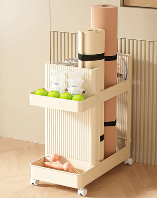 Gym Equipment Holder With Wheels Sports Equipment Storage Rack Yoga Mat Storage Basket Fitness Equipment Sports Tools Organizer - Problems Solved