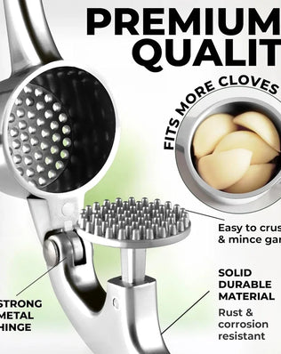 Kitchen Gadgets Garlic Press Stainless Steel Garlic Mincer Garlic Peeler and Cleaning Brush Ginger Peeler Household Tools - Problems Solved