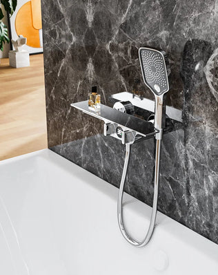 Bathroom Gray Bathtub Faucet Set Wall Mounted Brass Digital - Problems Solved