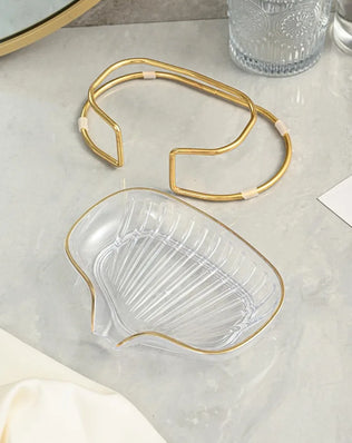 Bathroom Soap Dish Light Luxury Toilet Shower Soap Holder with Drain Water Soap Storage Case Tray Container Bathroom Gadgets - Problems Solved