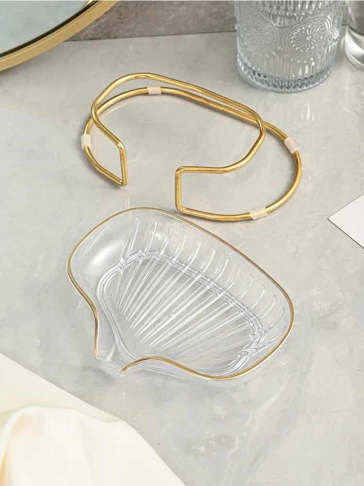 Bathroom Soap Dish Light Luxury Toilet Shower Soap Holder with Drain Water Soap Storage Case Tray Container Bathroom Gadgets - Problems Solved