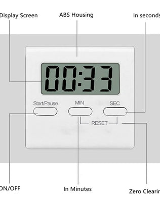 Magnetic Kitchen Gadget Digital Kitchen Timer - LCD Manual - Problems Solved