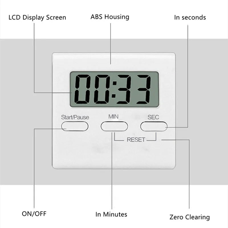 Magnetic Kitchen Gadget Digital Kitchen Timer - LCD Manual - Problems Solved