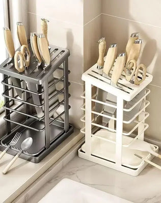 Kitchen Countertop Companion: Multi-function Dish Rack, Knife - Problems Solved