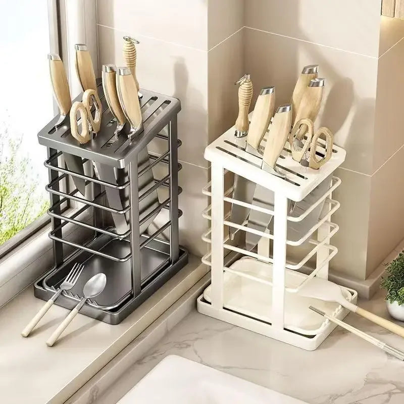 Kitchen Countertop Companion: Multi-function Dish Rack, Knife - Problems Solved
