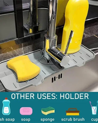 Kitchen Gadgets Silicone Faucet Absorbent Pad Shelf Sink Splash - Problems Solved