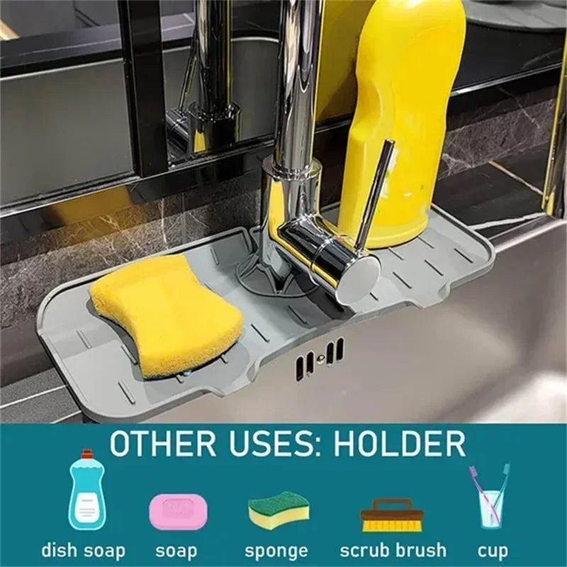 Kitchen Gadgets Silicone Faucet Absorbent Pad Shelf Sink Splash - Problems Solved