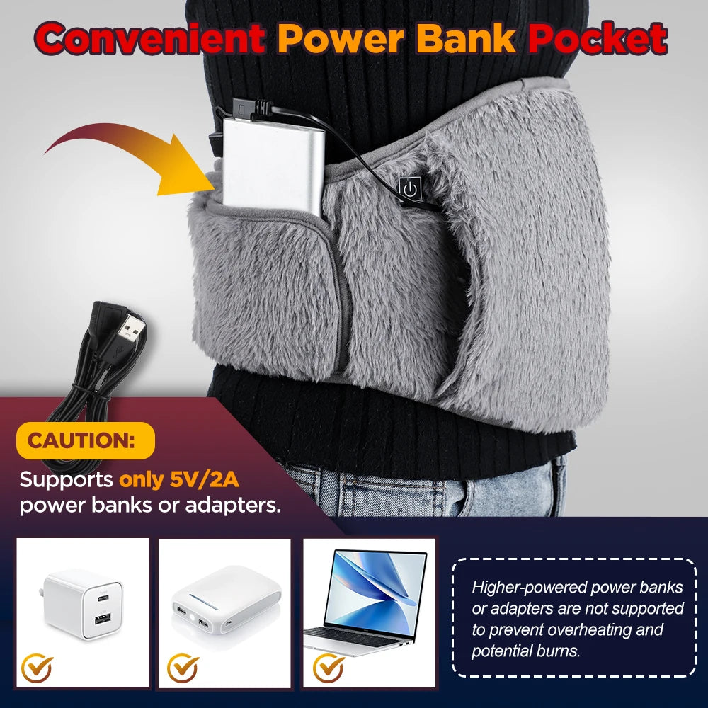 Electric Heating Abdomen Belt with Hand Warmer 3 Temp Levels Waist Warming Pad for Menstrual Relief Winter Health Care for Women - Problems Solved