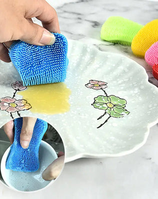 4PCS Kitchen Silicone Sponge Dish Washing Scrubber - Problems Solved