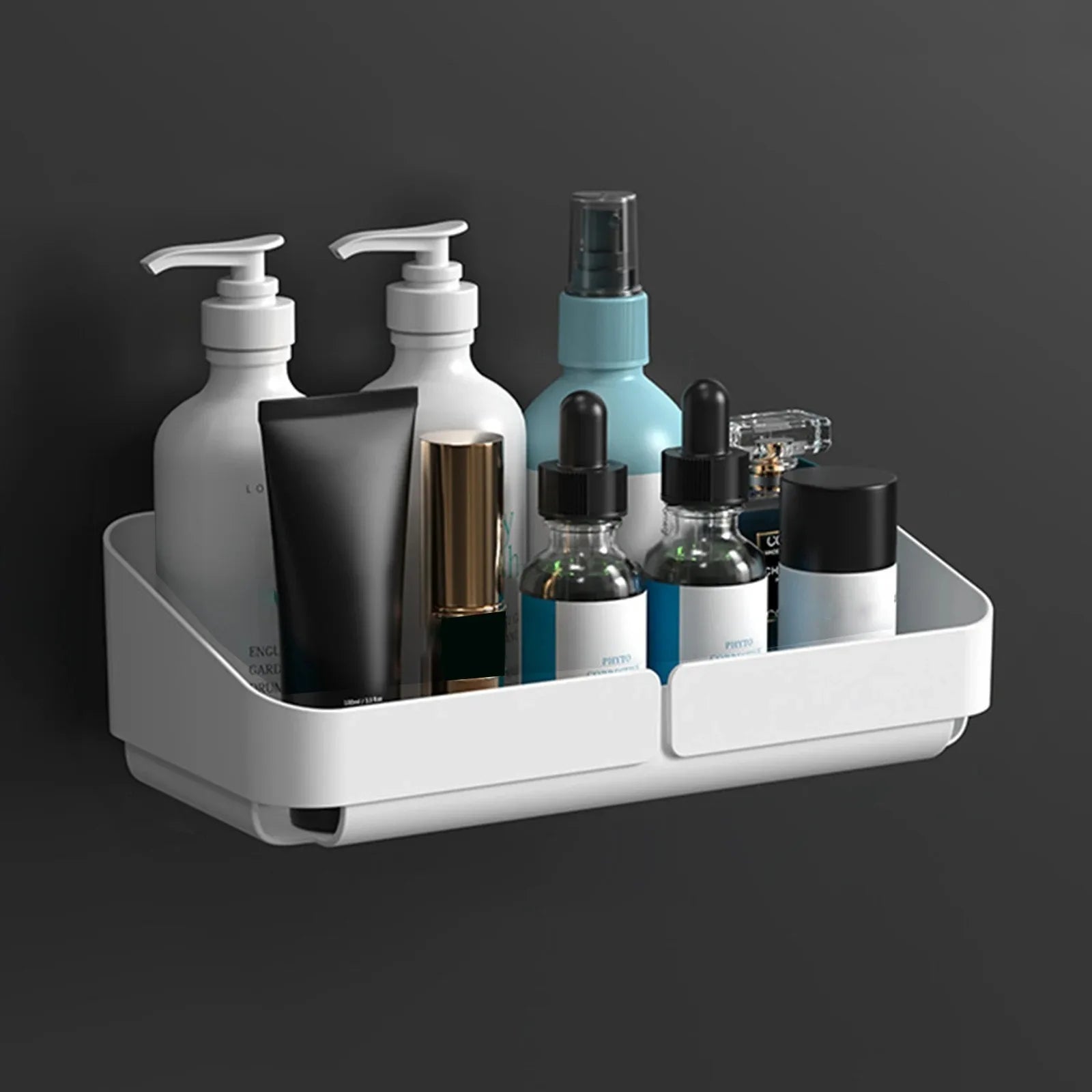 Bathroom  Kitchen Convenience Rack Shelf Makeup Storage Organizer Cosmetics Shampoo Rack Shower Shelf Wall Spice No Drilling - Problems Solved