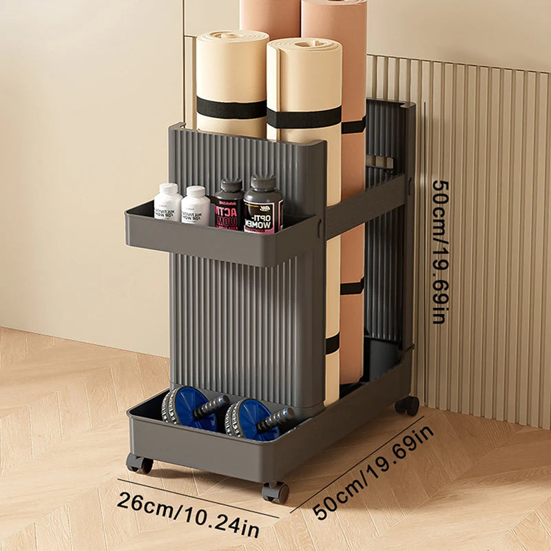 Gym Equipment Holder With Wheels Sports Equipment Storage Rack Yoga Mat Storage Basket Fitness Equipment Sports Tools Organizer - Problems Solved