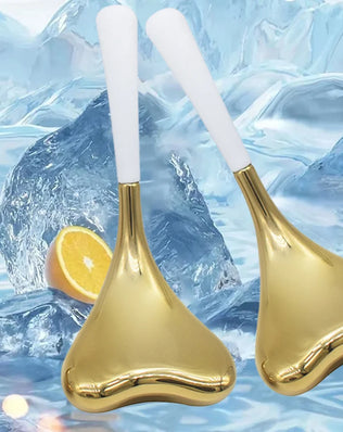 N18R Ice Globes for Face 2PCS Luxury Rose Gold Sticks Face Roller Cold & Heat Relief Beauty Massage Tools - Problems Solved
