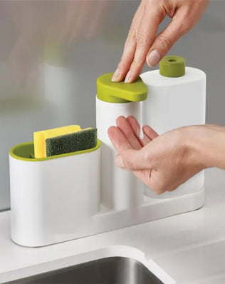 Bathroom Storage Rack For Cleaning Rack Washing Sponge Brush Sink Detergent Soap Dispenser Bottle Kitchen Organizer Gadgets - Problems Solved
