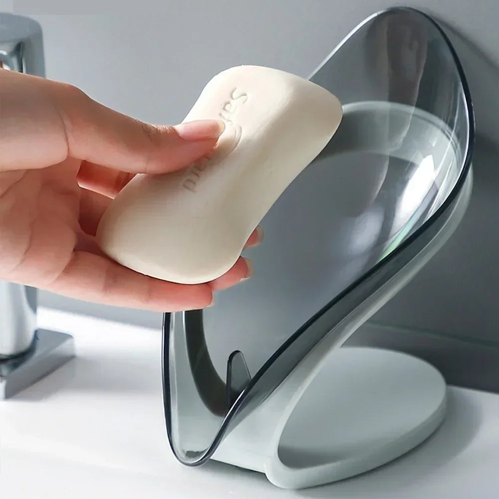 Bathroom Supplies Bathroom Gadgets Soap Holder Drain Dish Storage Plate Tray Leaf Shape Soap Box for Shower Bathroom - Problems Solved