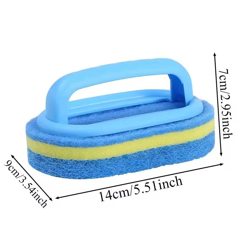 3PCS Cleaning Brush With Handle Sponge Wiping Kitchen Cleaning - Problems Solved