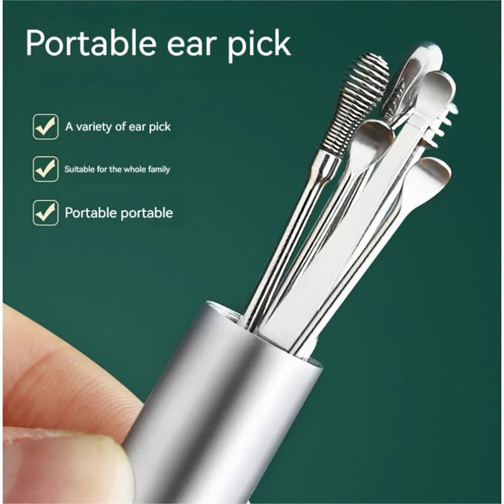 Ear Cleaner 6Pcs/Set Earpick Ear Wax Remover Ear Spoon Curette - Problems Solved