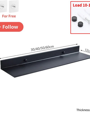Bath Storage Rack Wall Shelves Floating Matt Black Bathroom Kitchen Mirror Metal Shower Organizer Home Accessories No Drill - Problems Solved