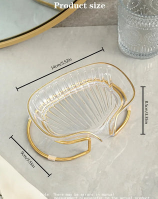 Bathroom Soap Dish Light Luxury Toilet Shower Soap Holder with Drain Water Soap Storage Case Tray Container Bathroom Gadgets - Problems Solved