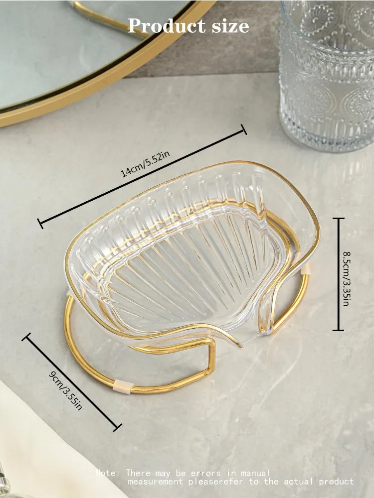 Bathroom Soap Dish Light Luxury Toilet Shower Soap Holder with Drain Water Soap Storage Case Tray Container Bathroom Gadgets - Problems Solved
