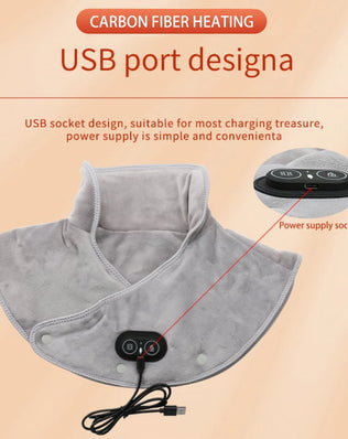 Electric Heating Shoulder Neck Pad Soft Comfortable Thermal Compress Cervical Shawl USB Heated Back Warm Wrap Tool Relief Fatigu - Problems Solved