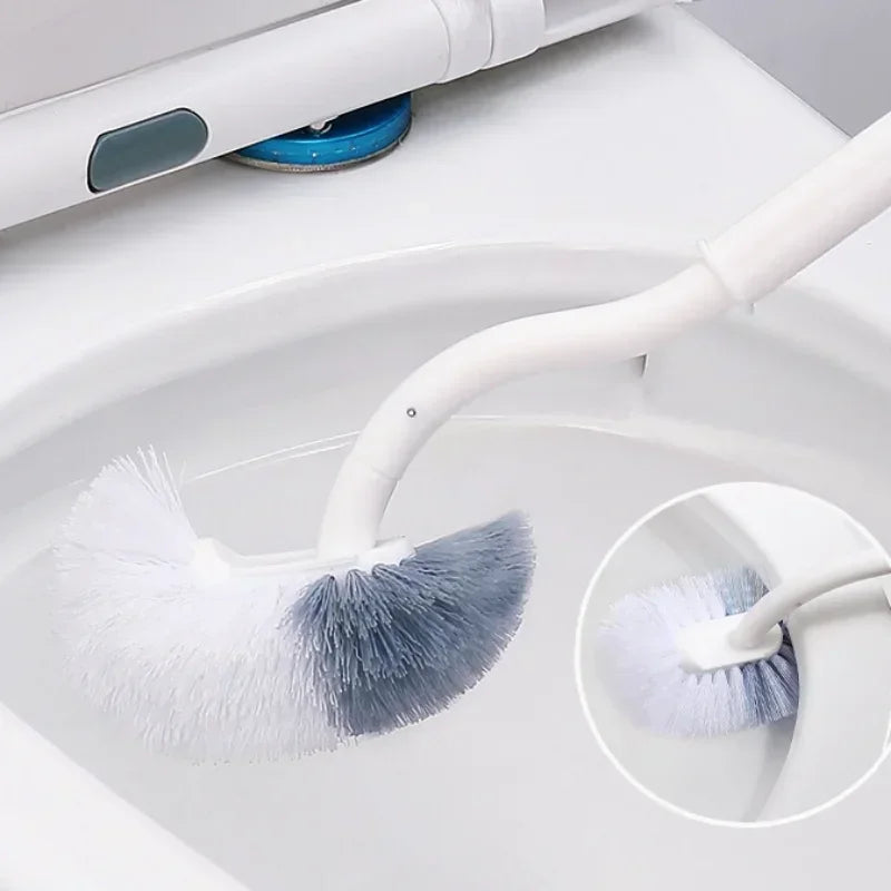 Bathroom Wall-mounted S-type Toilet Curve Brush Bent Head Corner Gap Brush Soft Hair Household Items Cleaning  Tools Accessories - Problems Solved